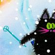 Skiing Scaredy Cat — Matted Print Online