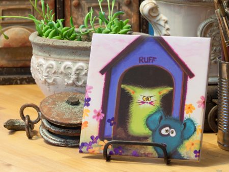 Ruff! Cat in the dog house - Ceramic Tile Online now