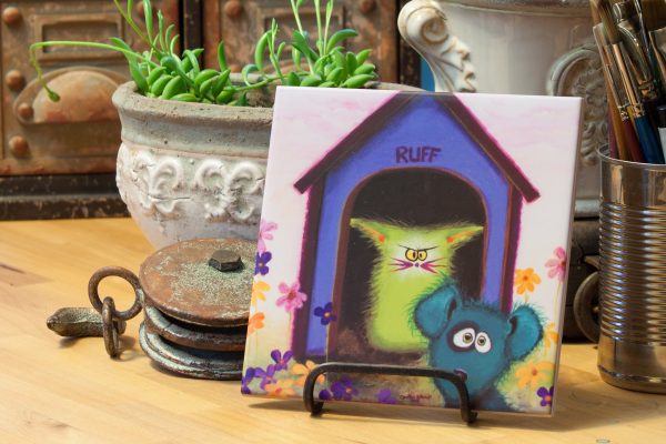 Ruff! Cat in the dog house - Ceramic Tile Online now