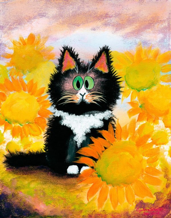 Tuxedo Cat — Matted Print Sale