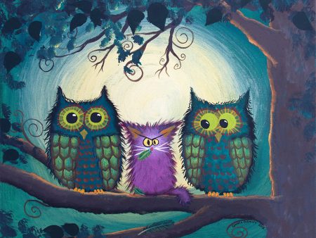 Nervous Owls — Matted Print For Discount