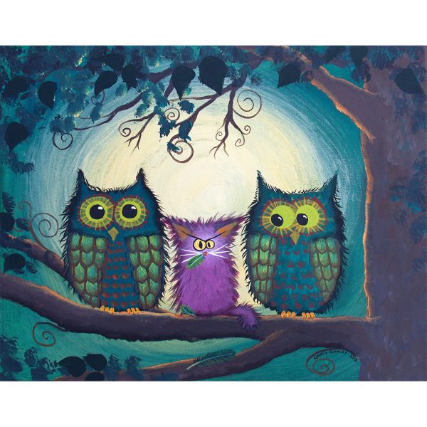 Nervous Owls — Matted Print For Discount