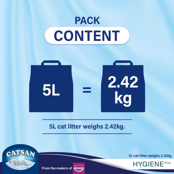 Catsan Hygiene Plus by Whiskas Natural Cat Litter 5L For Cheap