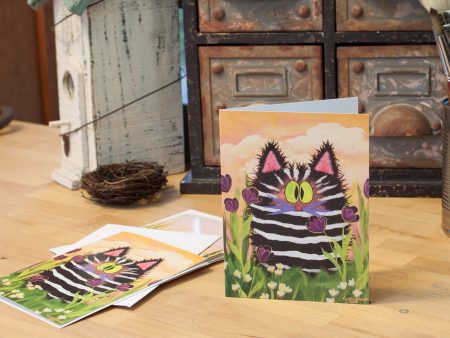 Zebra Kitty  —  Note Card For Cheap