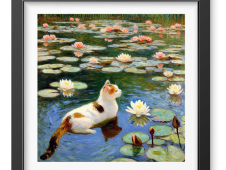 Contemplation in the Water Lily Pond Poster Discount