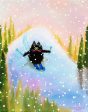 Skiing Scaredy Cat — Matted Print Online