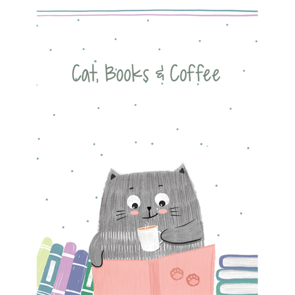 Cat, Books & Coffee Mug Fashion