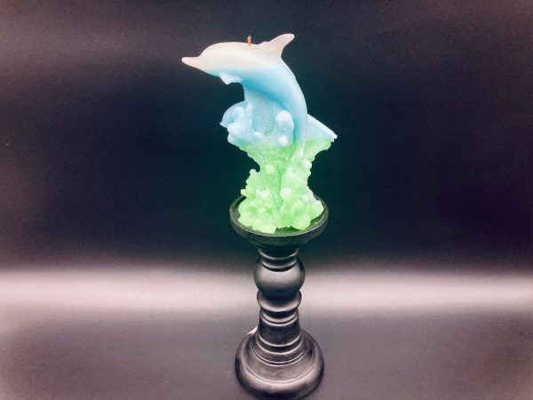 Lisa & Frank Dolphin Candle | Novelty Swimming Exotic Sunset Dolphins Supply