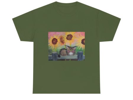 Stella with Sunflowers Cranky Cat T-Shirt!  Free Shipping Sale