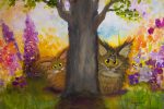 Peeking Kitties — Matted Print For Sale