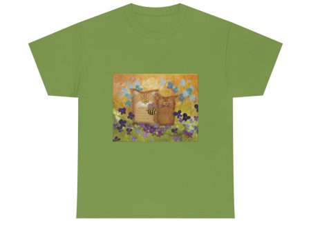 2 Orange Cranky Cats and BEE - T-Shirt!  Free Shipping For Cheap