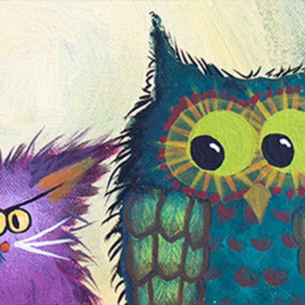 Nervous Owls — Matted Print For Discount