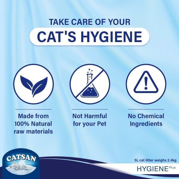 Catsan Hygiene Plus by Whiskas Natural Cat Litter 5L For Cheap