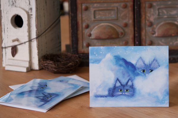 Cloud Kitties —  Note Card For Cheap