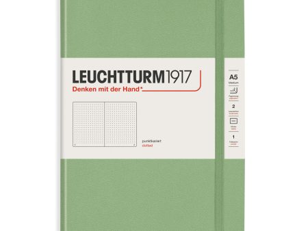 Muistikirja A5 251 sivua Leuchtturm1917 Dotted Hard Sage, pistesivut For Discount