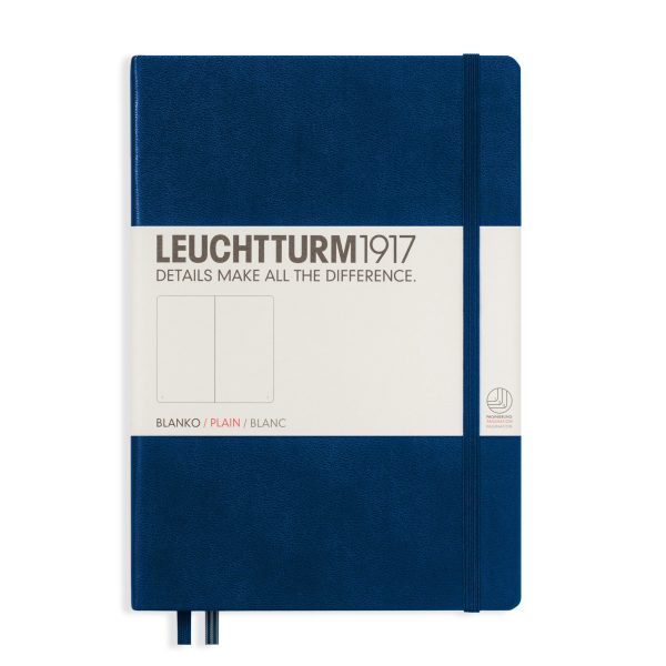 Muistikirja A5 Leuchtturm1917 Hard Navy plain, kovakantinen blanco Online Sale