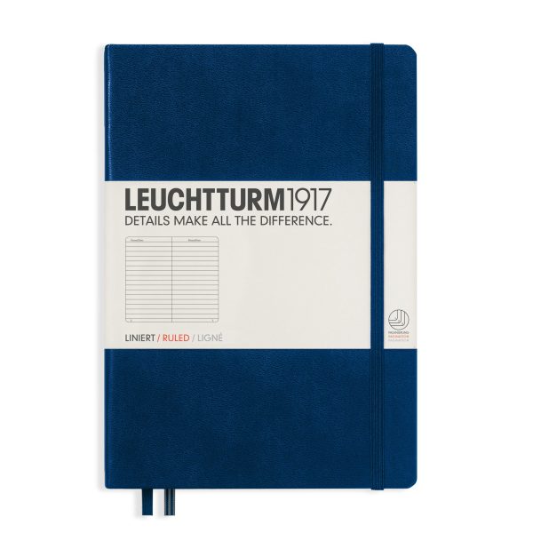 Muistikirja A5 Leuchtturm1917 Hard Navy ruled, kovakantinen viivallinen Online