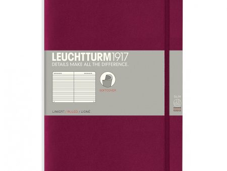 Muistikirja B5 Leuchtturm1917 Soft Port Red ruled, pehmäkantinen viivallinen Supply