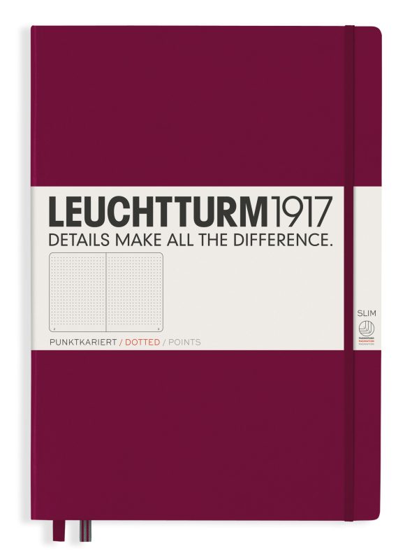 Muistikirja A4+ Leuchtturm1917 Slim Hard Port Red dotted, kovakantinen pistesivut For Sale