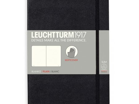 Muistikirja A5 121 sivua Leuchtturm1917 Plain Soft Black, tyhjät sivut Sale