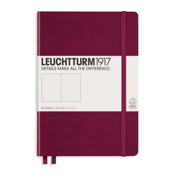 Muistikirja A5 Leuchtturm1917 Hard Port Red plain, kovakantinen blanco For Sale