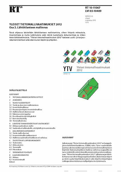 RT 10-11067, Yleiset tietomallivaatimukset 2012. Osa 2. Lähtötilanteen mallinnus (Versio 1.0, 2012) Supply